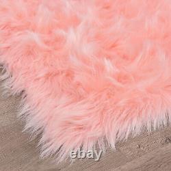 Super Soft Faux Sheepskin Fur Fluffy Area Rug 8' x 10' White/Pink/Grey/Black