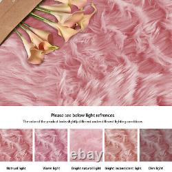Super Soft Faux Sheepskin Fur Fluffy Area Rug 8' x 10' White/Pink/Grey/Black