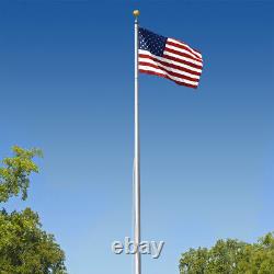 Super Tough Commercial Grade Sectional 20ft. Flagpole Satin Finish