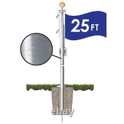 Super Tough Commercial Grade Sectional 25 ft. Flagpole Satin