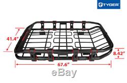 TYGER Extendable Super Duty Roof Top Cargo Basket Luggage Carrier Rack