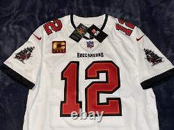 Tom Brady Nike Vapor Limited Tampa Bay Buccaneers White CAPTAIN PATCH Jersey