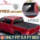 Tonneau Cover 5.5ft Truck Bed For 2015-2020 Ford F-150 Super Crew Xlt Xl Limited