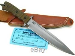 Tops WPH-07 Green Micarta Wild Pig Hunter Fixed Blade Hunting Knife + Sheath