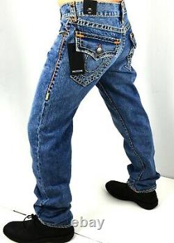 True Religion Men's Geno Medium Wash Super T Relaxed Slim Jeans 105156