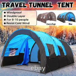 US 8-10 Person Super Big Camping Tent Waterproof Outdoor Hiking Family Traveling