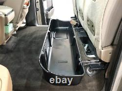 Underseat Storage Box Fits 09-14 Ford F150 Super Crew Cab Seat witho Subwoofer Blk