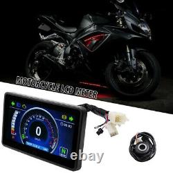 Universal 12V Motorcycle Full LCD Display Instrument Speedometer Odometer