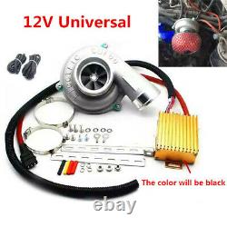 Universal Electric Turbo Supercharger Kit Air Filter Intake Engine Protection