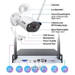 ZOSI 8CH NVR 3MP Wireless Security Camera System WiFi Outdoor IP 2 Way Audio