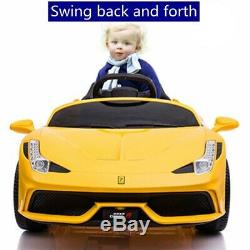 12v Enfants Ride On Super Sports Car Toy Électrique Batterie Télécommande Mp3 Jaune