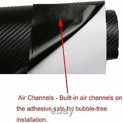 7D Premium Super Gloss Black Carbon Fiber Vinyl Wrap Bubble Free Air Release <br/>Enveloppement de vinyle de fibre de carbone noir haute brillance de première qualité 7D sans bulles avec libération d'air