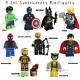 9 X Marvel Avengers Lego Super Heroes Mini Chiffres Superman Fer Hulk Minifigure