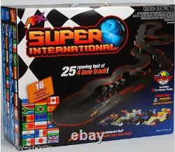 Afx Super International 4 Lane Mega G+ Ho Slot Car Course Jeu De Piste Tri-power Mg+