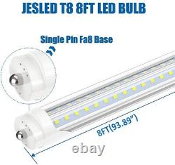 Ampoule de tube LED de 8 pieds à broche unique FA8 de 120 W T8 Lumière de magasin à LED de 8 pieds Ampoule de tube LED de 72W