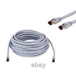 Câble Ethernet CAT8 Super Vitesse 40Gbps 2GHz Fil LAN Gris 0,5FT-75FT Lot Multi