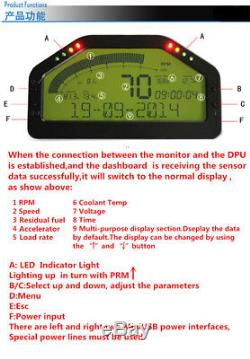 Car Auto Dash Race Display Obd2 Bluetooth Dashboard Écran LCD Kit De Jauge Numérique