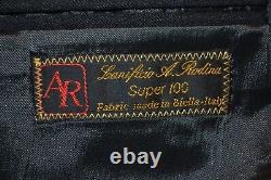 Costume en laine Super 100 de couleur charbon pour homme Roberto Villini, taille 46R, taille de pantalon 40x28