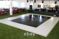 Couverture de sol autocollante en vinyle blanc et noir pour piste de danse de mariage