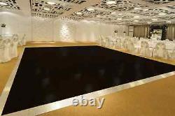 Couverture de sol autocollante en vinyle blanc et noir pour piste de danse de mariage