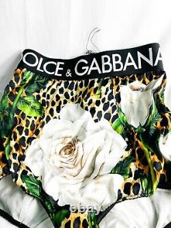 Culotte imprimé léopard taille haute avec fermeture éclair pour femme de Dolce & Gabbana. Taille.