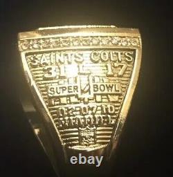Drew Brees Saints Taille 10.5 Super Bowl Championship Mvp Ring Avec Boîte Et 5 Affiches