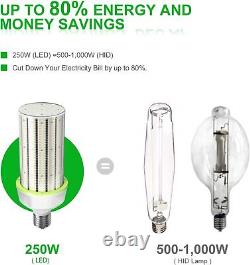 Équivalent 1000W 37500LM 2Pack 250W LED Maïs Lumière Commerciale Lampe de Zone Haute Baie