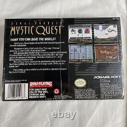 Final Fantasy Mystic Quest Super Nintendo Snes 1992 Usine Scellée Minty