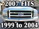 Ford 05 06 07 Chrome Grille, Conversion Convient 1999-2004 Super Duty F250 F350 F450