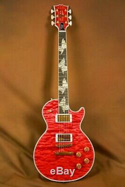 Gibson Les Paul Super-custom Papillon Rose Guitare Électrique Ultima