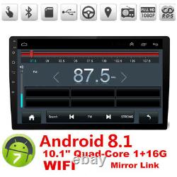 Gps De Voiture 10.1 1080p Écran Tactile 2din Quad-core Lecteur Radio Stéréo Pour Android