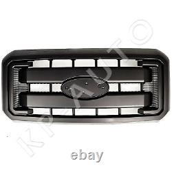 Grille de radiateur avant pour Ford F250 F350 F450 F550 Super Duty 2011-2016 Noir mat