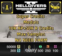 HELLDIVERS 2 mise à niveau du vaisseau avec un maximum d'échantillons XP SUPER Crédits MÉDAILLES Directement sur le compte
