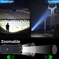 Lampe de poche LED rechargeable 990000LM tactique de police super brillante avec zoom