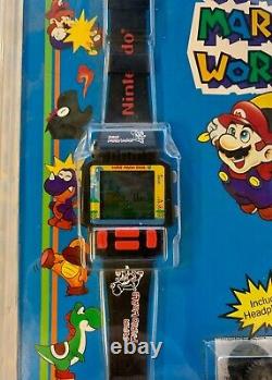 Nintendo Nelsonic Super Mario World Wristwatch Nouvelle Usine Scellé Avec Casque