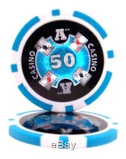 Nouveau Gros Lot De 1000 Ace Casino 14g Clay Poker Chips Choisissez Dénominations