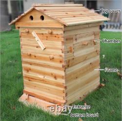 Nouvelle Boîte D’apiculture De Super Couvée De Cèdre Avec Le Cadre Auto Coulant De Ruche De Miel De 7pcs