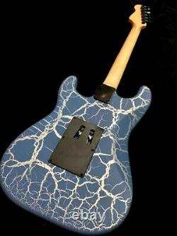 Nouvelle Guitare Électrique 6 String Super Strat Blue Krackle Finish Floyd Rose Style