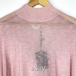 Nouvelle Marque Aje Taille M Soho Knit Skivvy Powder Blush Rose Léger Top Bnwt