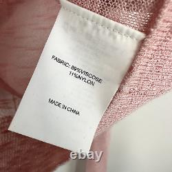 Nouvelle Marque Aje Taille M Soho Knit Skivvy Powder Blush Rose Léger Top Bnwt