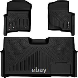 Oedro Floor Mats Liners Tpe Pour 2010-2014 Ford F-150 F150 Super Crew Cab Black