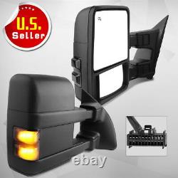 Paire Miroirs De Remorquage Pour 2008-2016 Ford F250 F350 Super Duty Heated Turn Signal