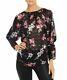 Pdsf 350 $ Rebecca Taylor Charcoal & Pink Floral Dolman Top Charcoal Taille 8 Nwot