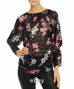 Pdsf 350 $ Rebecca Taylor Charcoal & Pink Floral Dolman Top Charcoal Taille 8 Nwot