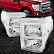 Pour 11-16 Ford F250 F350 Super Duty Chrome Housing Clear Corner Phares