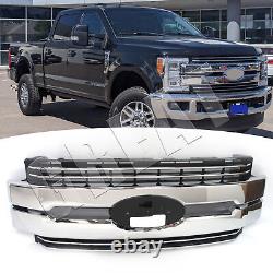 Pour 2017-2019 Ford F-250 F-350 Super Duty Grille de pare-chocs avant chromée HC3Z8200CC