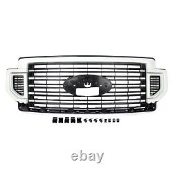 Pour 2020-2022 Ford F250 F350 F-450 Super Duty Pare-chocs avant Grille Oxford Blanc