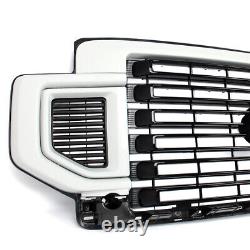 Pour 2020-2022 Ford F250 F350 F-450 Super Duty Pare-chocs avant Grille Oxford Blanc