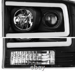 Pour 99-04 Ford F250 F350 Superduty Neon Tube Led Drl Projecteur Noir Phare