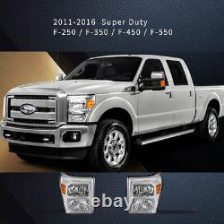 Pour Ford F250 F350 F450 F550 Super Duty Pickup 11-16 Phares en Chrome Paire